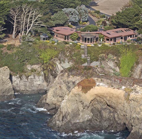 Joshua Meador's home above the bluffs in Caspar, California on the coast.