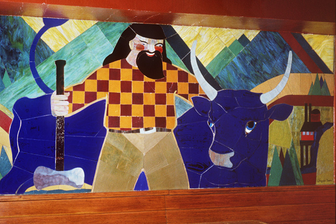 Virginia Darce Mural Paul Bunyun and Blue Ox Babe
