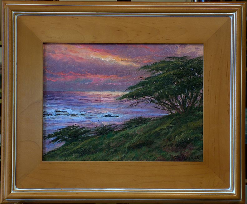 Alex Dzigurski II Cypress at Sunset with Plein Air Frame