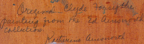 Victor Clyde Forsythe River Reflection Verso Inscription