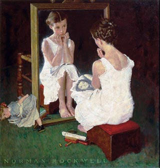 Norman Rockwell Girl and the Mirror