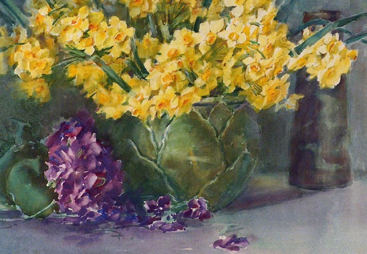 Anna Althea Hills Yellow Daffodils Closeup