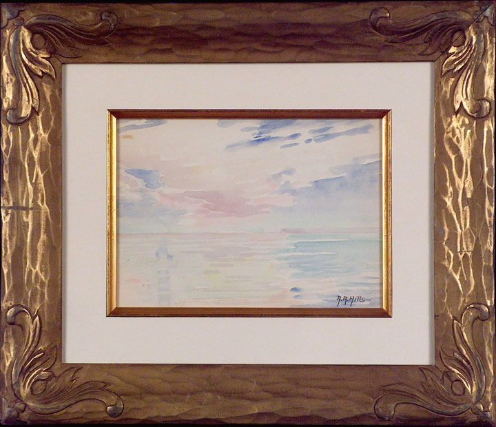 Anna Hills Pale Opal Watercolor with Frame