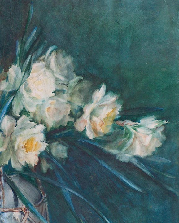 Anna Althea Hills White Roses 1904 Closeup