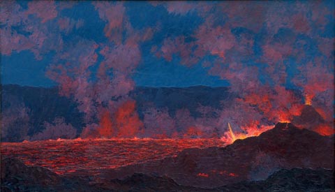 Hilton John W Nascent Lava  Halemaumau Crater Kilauea1968