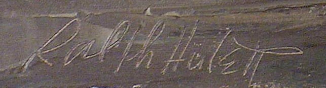 Ralph Hulett Fishing from a Beach Signature