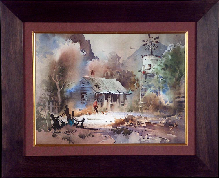Robert Landry Shack and Windmill with Frame
