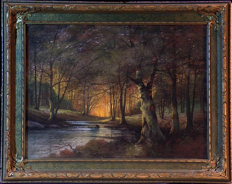 Harry Linder Trees and Stream with frame