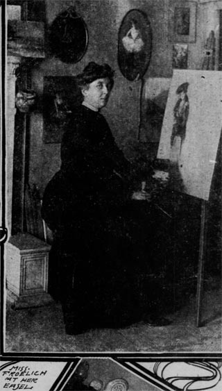 Mrs Froelich at her easel