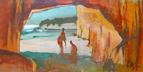 Milford Zornes Study for a Sea Cave