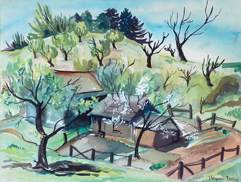 Virginia Darce 1910-1985, Spring Landscape, 1944 15 x 19 1/2