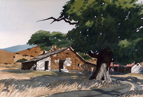 James March Phillips 1913-1981,  Ranchhouse San Jose, 22 x 32