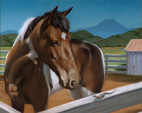 Robert Rishell 1917-1976, Princess, Family Horse, 1946, Oil pastel, 23 x 29