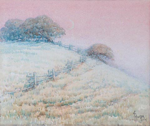 Grace Allison Griffith, Landscape at Twilight, February, 1939, 11 x 13 Watercolor on paper