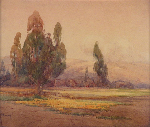 Grace Allison Griffith, Pasture and Eucalyptus, 9 x 10 1/2 Watercolor on paper