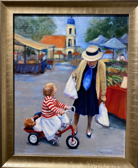 Art @ the Source 2022, Pamela Nochitgall, At the Market, Oil painting, Studio 39A