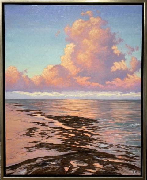 Art @ the Source 2022, Terry Sauve, Ocean Sunrise, Clouds Booming,oil painting, Studio 3b