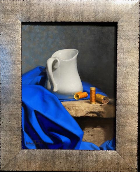 Art @ the Source 2022, Luba Stolper, Blue Cloth, oil, Studio 89B