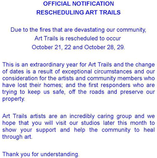 Art Trails Postponement