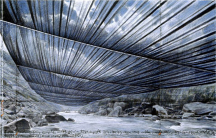 Christo and Jeanne Claudes Over the River Drawing