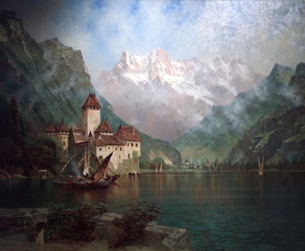 Edwin Deakin Dent du Midi Castle of Chillon Lake Geneva