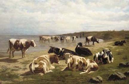 St Marys Hearst Gallery Exhibit The Second Golden Age of Dutch Art Watering Dairy Cattle