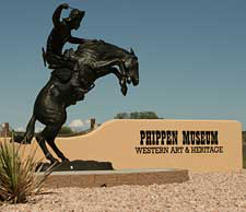 Frederick Remington Statue at Entrance of Prescott's Phippen Museum
