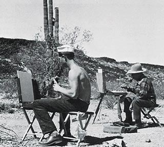 Bill Bender painting plein air with Swinnerton