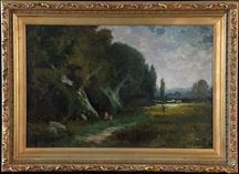 Harry Cassie Best, California Oaks and Pasture with frame