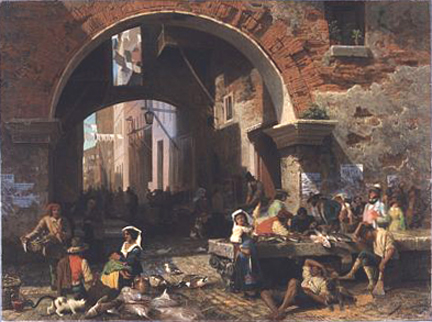 Albert Bierstadt Roman Fish Market Arch of Octavius