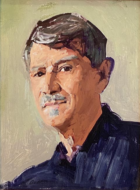 Conrad Buff, double sided self portrait, blue shirt