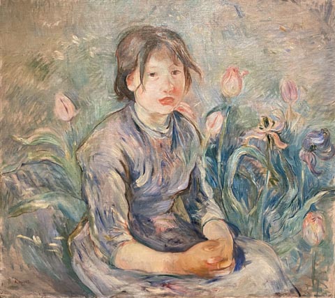 Berthe Morisot 1841-1895, Peasant Girl among Tulips, 1890