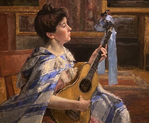 Henri Stanislas Rouart 1833-1913, Woman Playing the Guitar, c1885-90