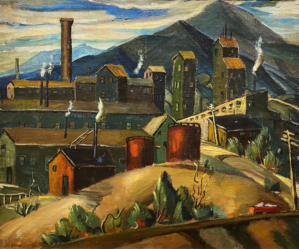 Joe Jones, 1909-1963, American Mining in the Mountains, c1939, oil on canvas, Dijkstra Collection