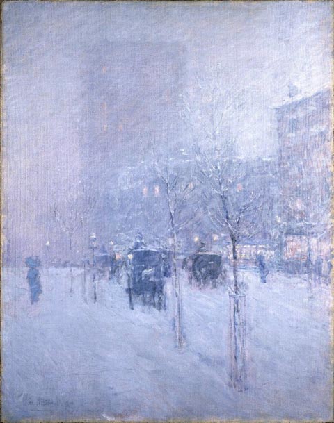 Childe Hassam, Late Afternoon, Winter, New York c1900, Brooklyn Museum