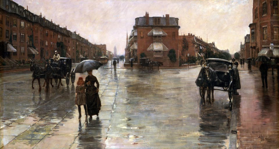 Childe Hassam, Rainy Day, Boston, 1885, Toledo Musem of Art