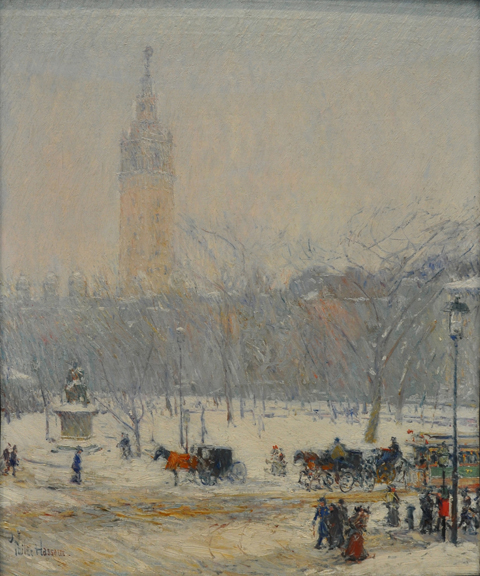 Childe Hassam, Madison Square, NYC, c1890, I do not yet know the location of this painting