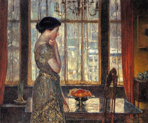 Childe Hassam, New York Winter Window, 1919, I do not yet know the location of this painting