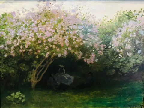 Claude Monet, Lilacs, Grey Weather, 1872-73, Claude Monet, Musee d'Orsay - Age 32 Another version of his painting, Lilacs in the Sun  is in the Pushkin Museum in Moscow.