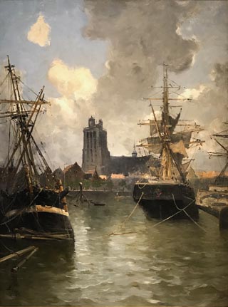 Frank Myers Boggs, Dordrect Harbor the Netherlands, c1880-81