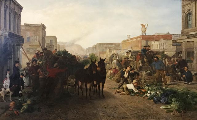 William Hahn, Market Scene, Sansome Street, San Francisco, 1872