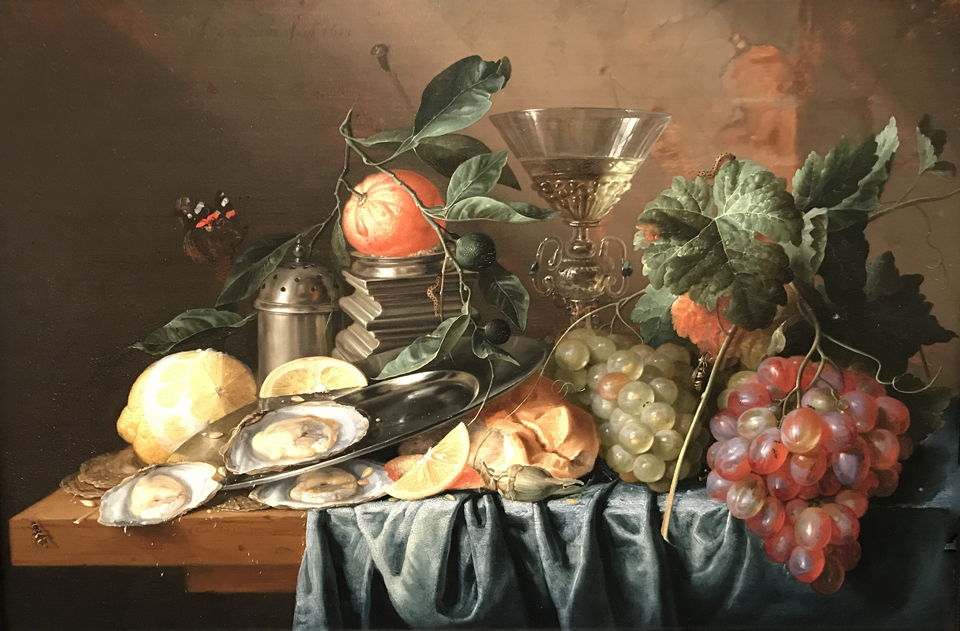 Still Life with Oysters and Grapes, 1653 Jan Davidsz. de Heem, 1606-1684