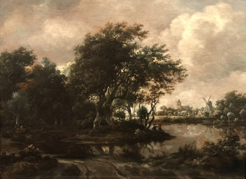 Landscape with Anglers and a Distant Town, 1664/65 Meindert Hobbema, 1638-1709, Northern Netherlands, 1638-1709