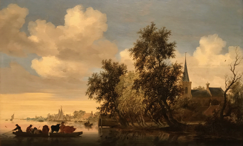 River Landscape with a Ferry, 1650 Salomon van Ruysdael, Northern Netherlands, 1600/3-1670