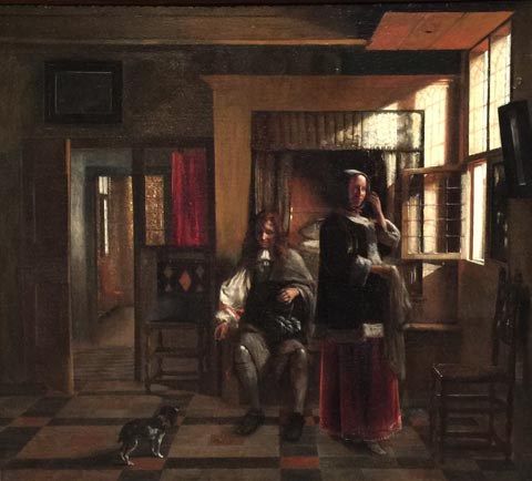 Pieter De Hooch, 1629-1684 Interior with a Young Couple, c1662-65
