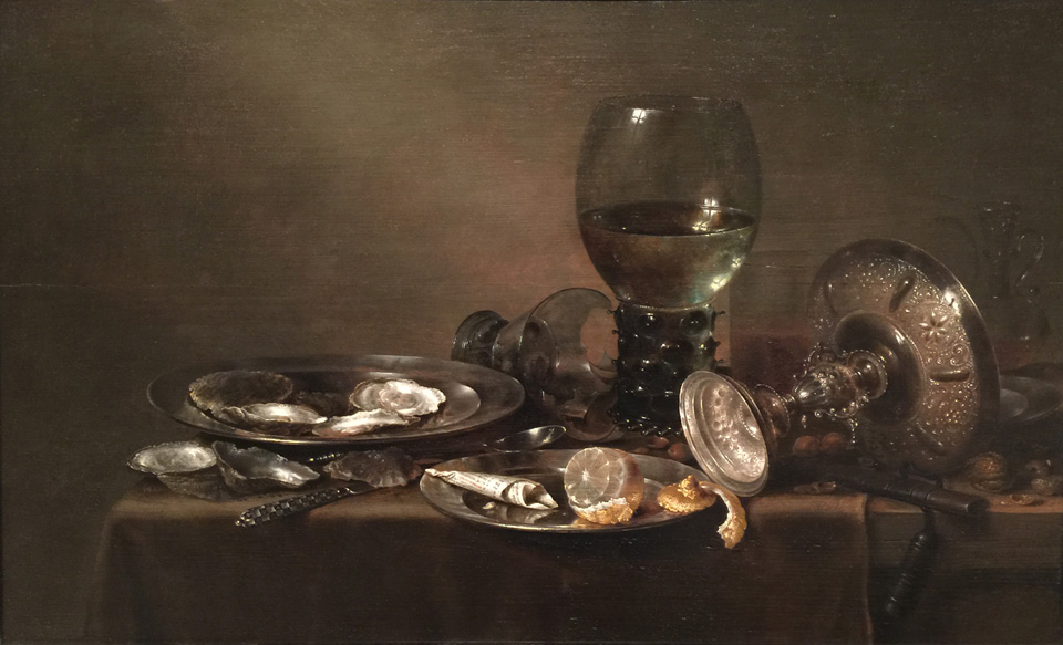 Willem Claesz Hede, 1594-1680 Still Life with Oysters, a Silver Tazza and Glassware, 1635 
