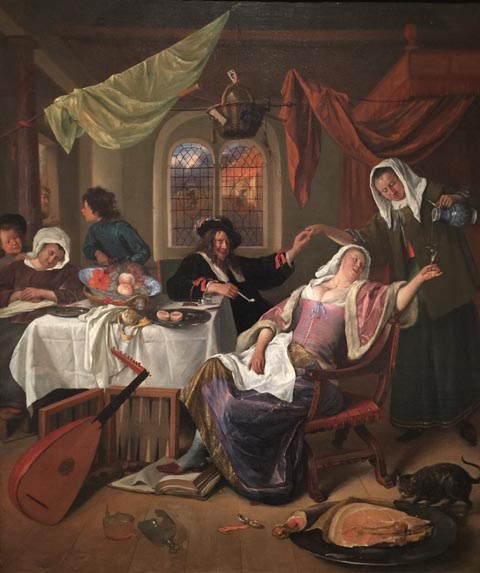 Jan Steen, 1626-1679 The Dissolute Household, c 1663-64