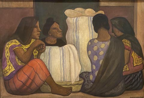 Diego Rivera, Group at Market, 1935, Watercolor and ink on canvas St. Louis Art Museum, St. Louis, MO