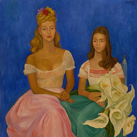 Diego Rivera, Portrait of Frances Ford Seymour and Frances de Villers Brokaw, oil on linen Private Collection