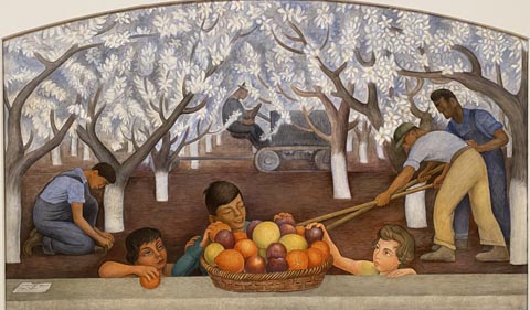 Diego Rivera, Still Life and Blossoming Almond Trees, 1931 Fresco on steel frame base,  Stern Hall, University of California, Berkeley, CA
